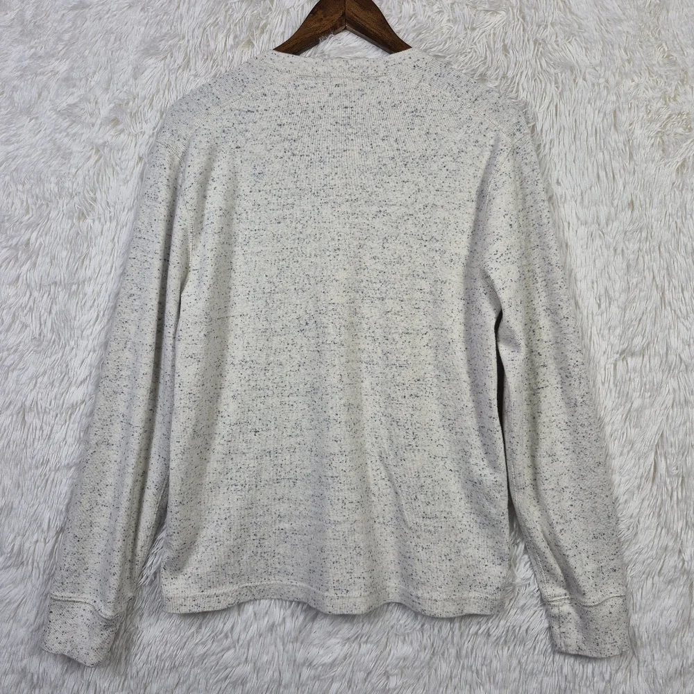 J.Crew Oarsman Brushed Jacquard Rib‎ Knit Henley Mens M Beige Speckled Heritage